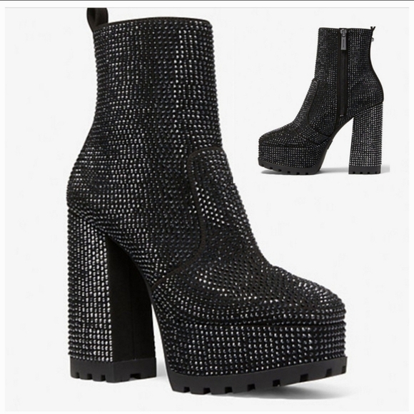 Michael Kors Shoes - Michael Kors Black Rhinestone Heeled Boots